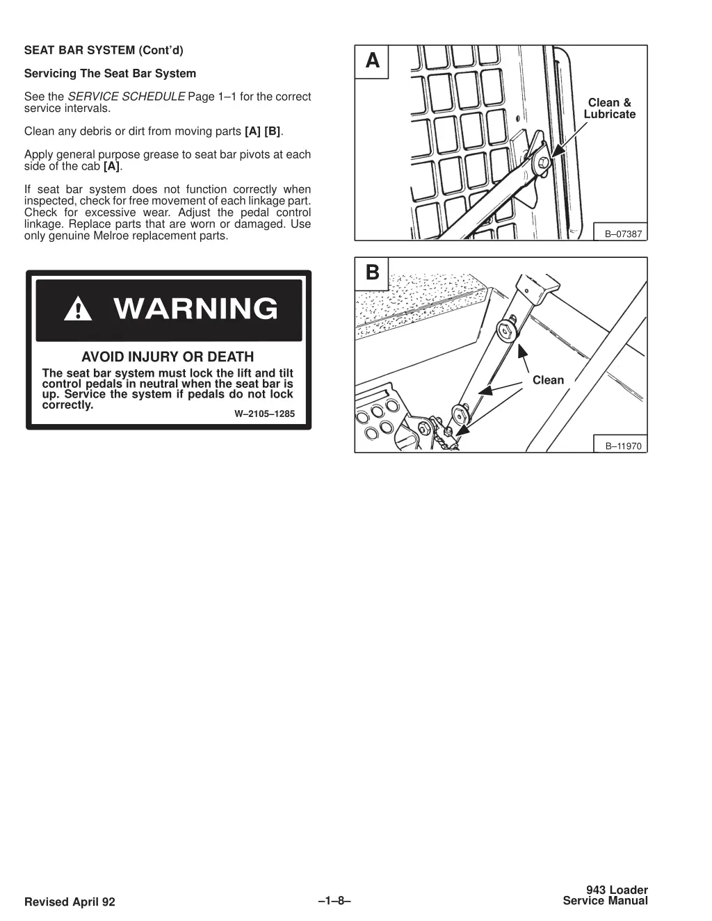 seat bar system cont d