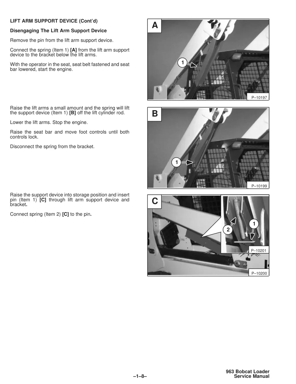 lift arm support device cont d