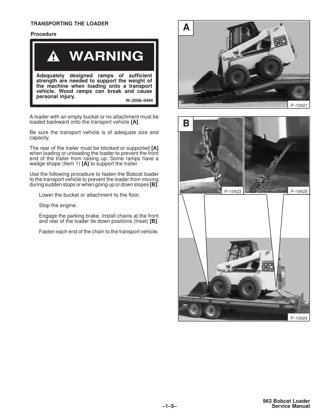 transporting the loader