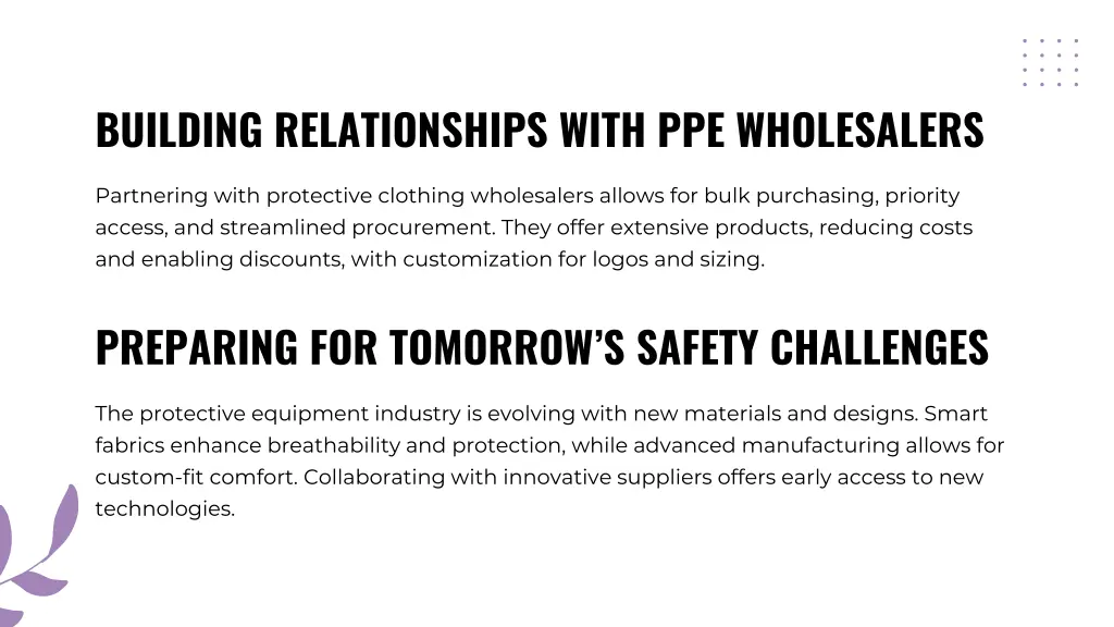 building relationships with ppe wholesalers