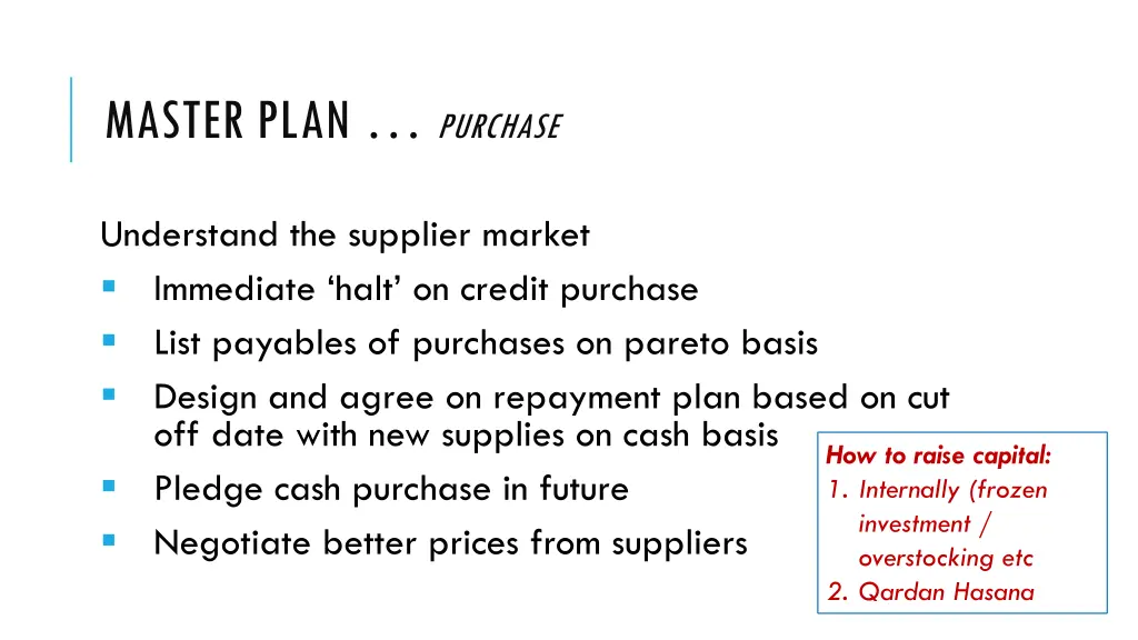 master plan purchase