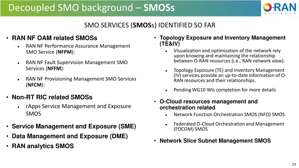 decoupled smo background smoss