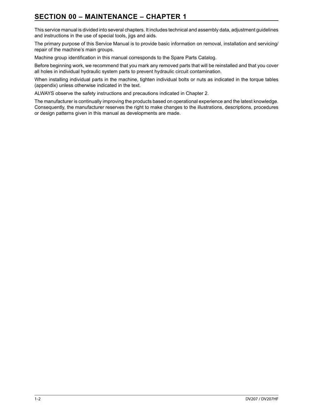 section 00 maintenance chapter 1