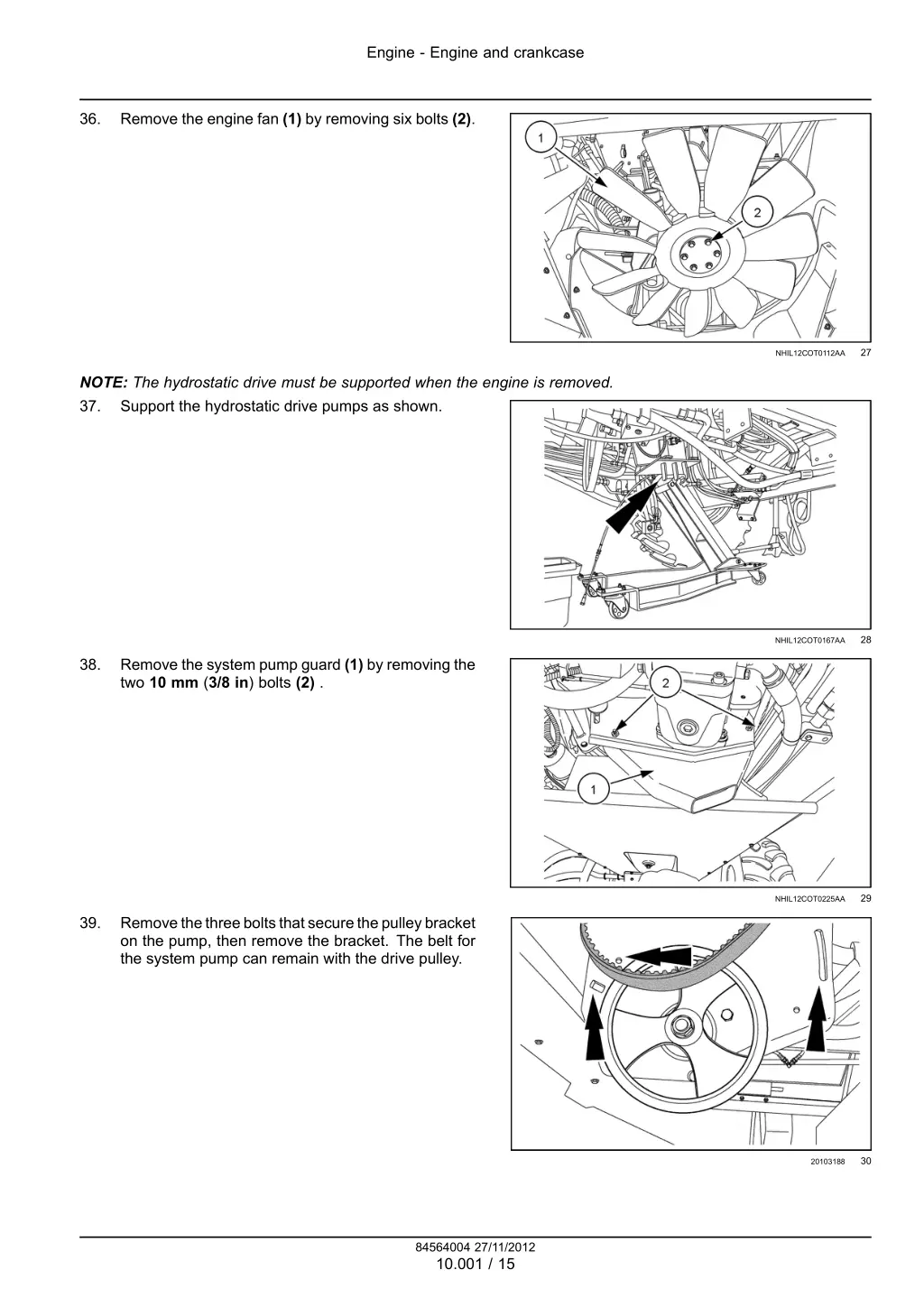 engine engine and crankcase 12