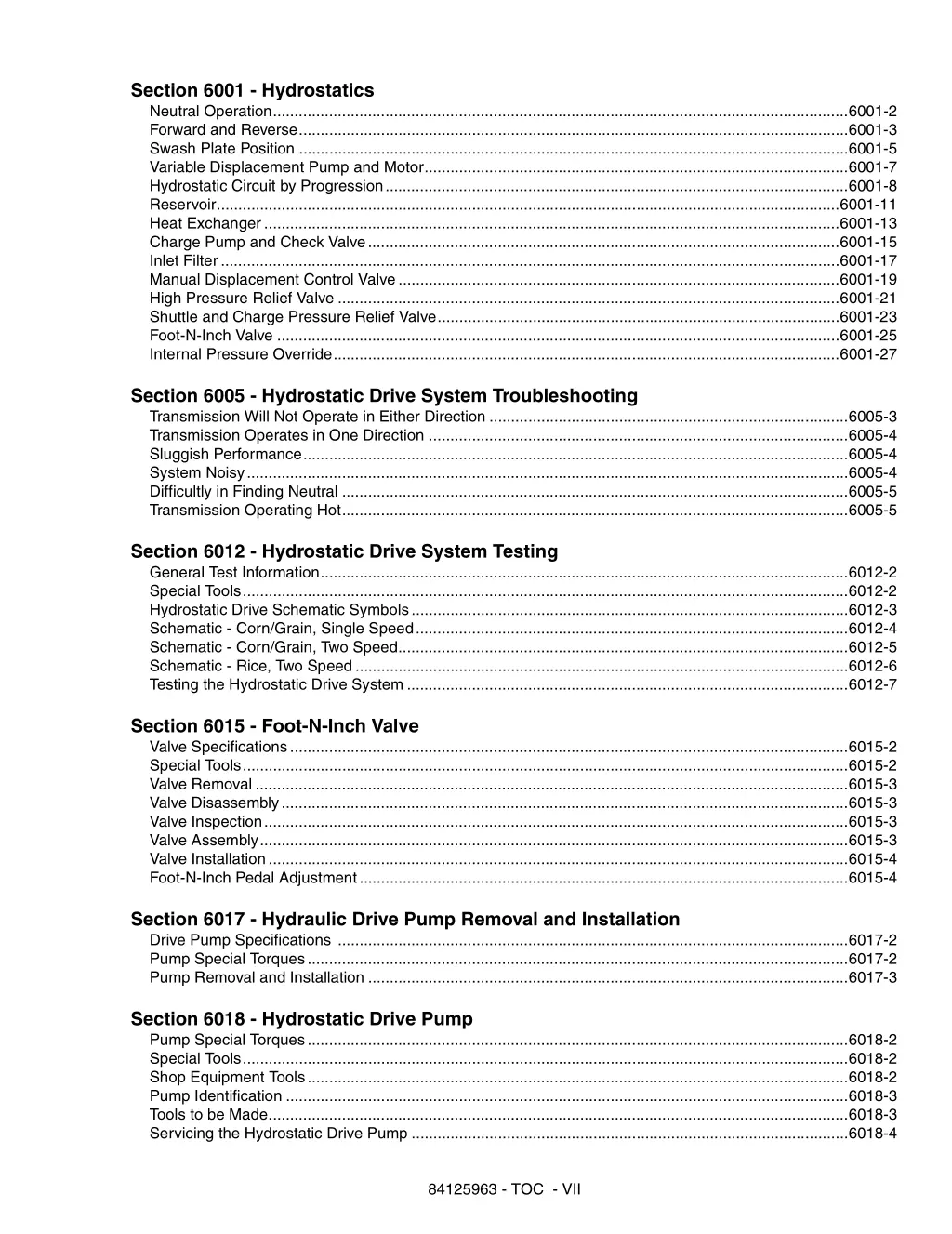 section 6001 hydrostatics neutral operation 6001