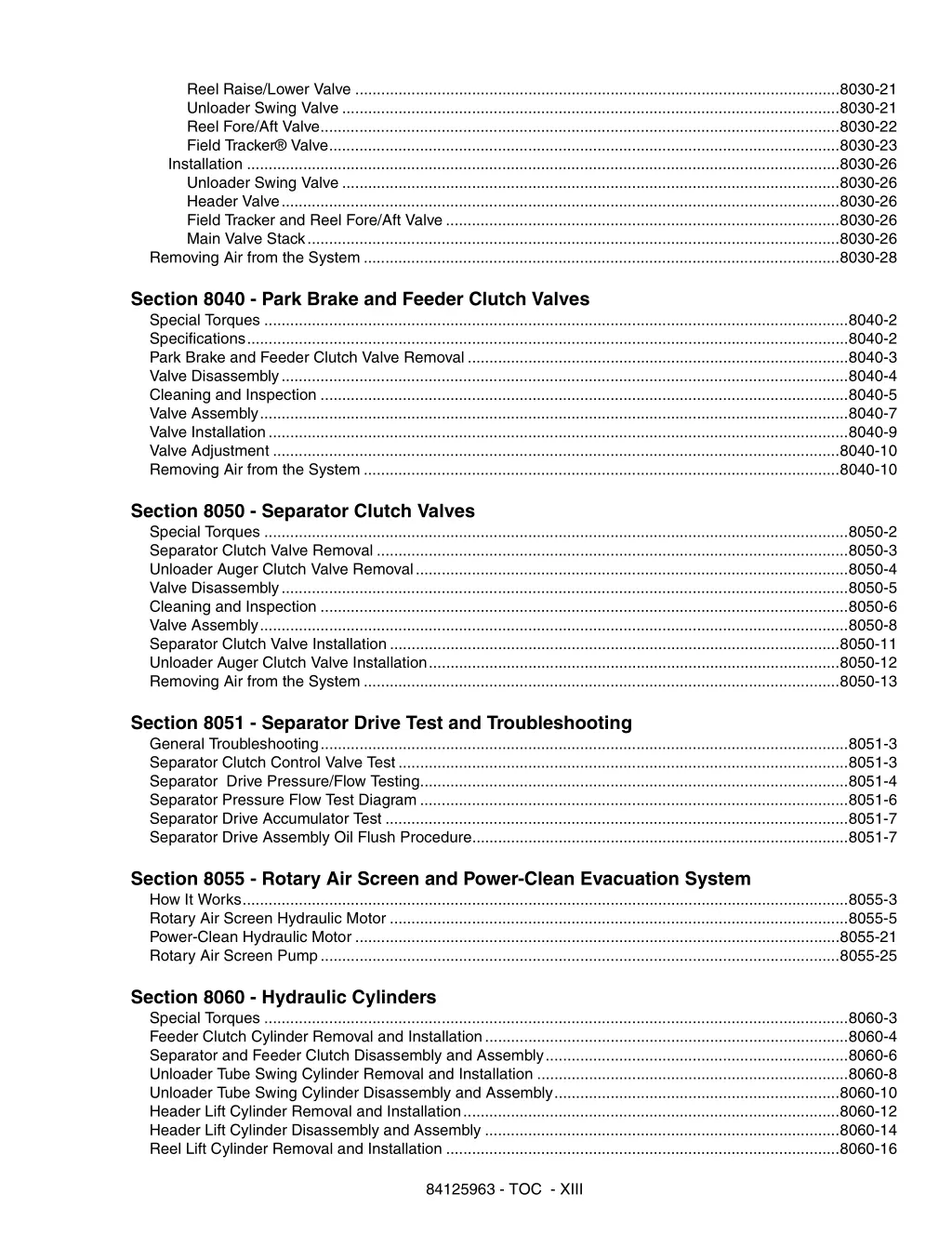 reel raise lower valve 8030 21 unloader swing