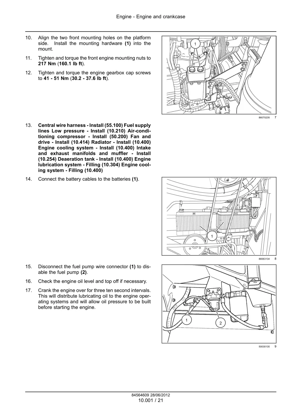 engine engine and crankcase 10