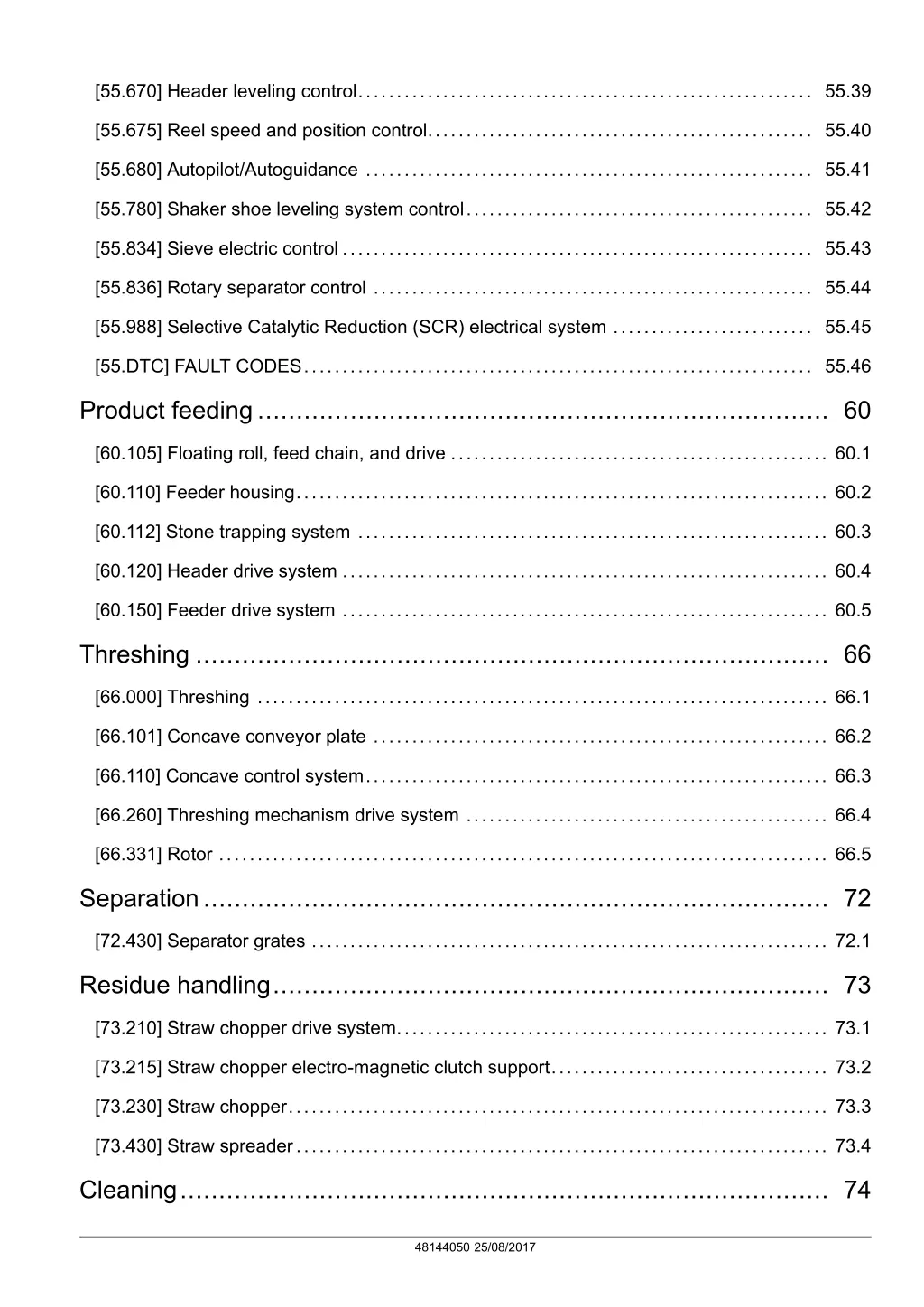 55 670 header leveling control 55 39