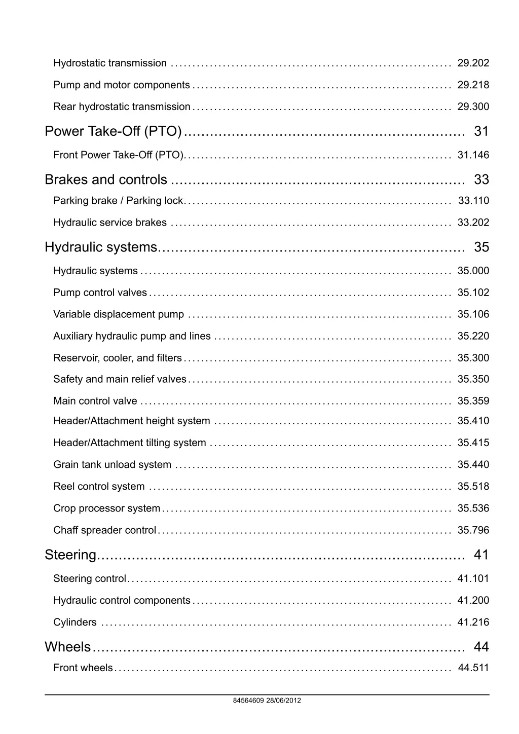 hydrostatic transmission 29 202