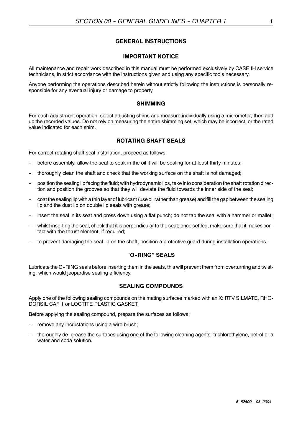section 00 general guidelines chapter 1