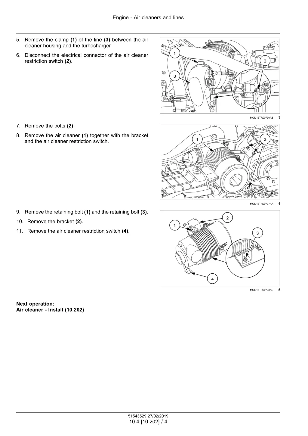 engine air cleaners and lines 1