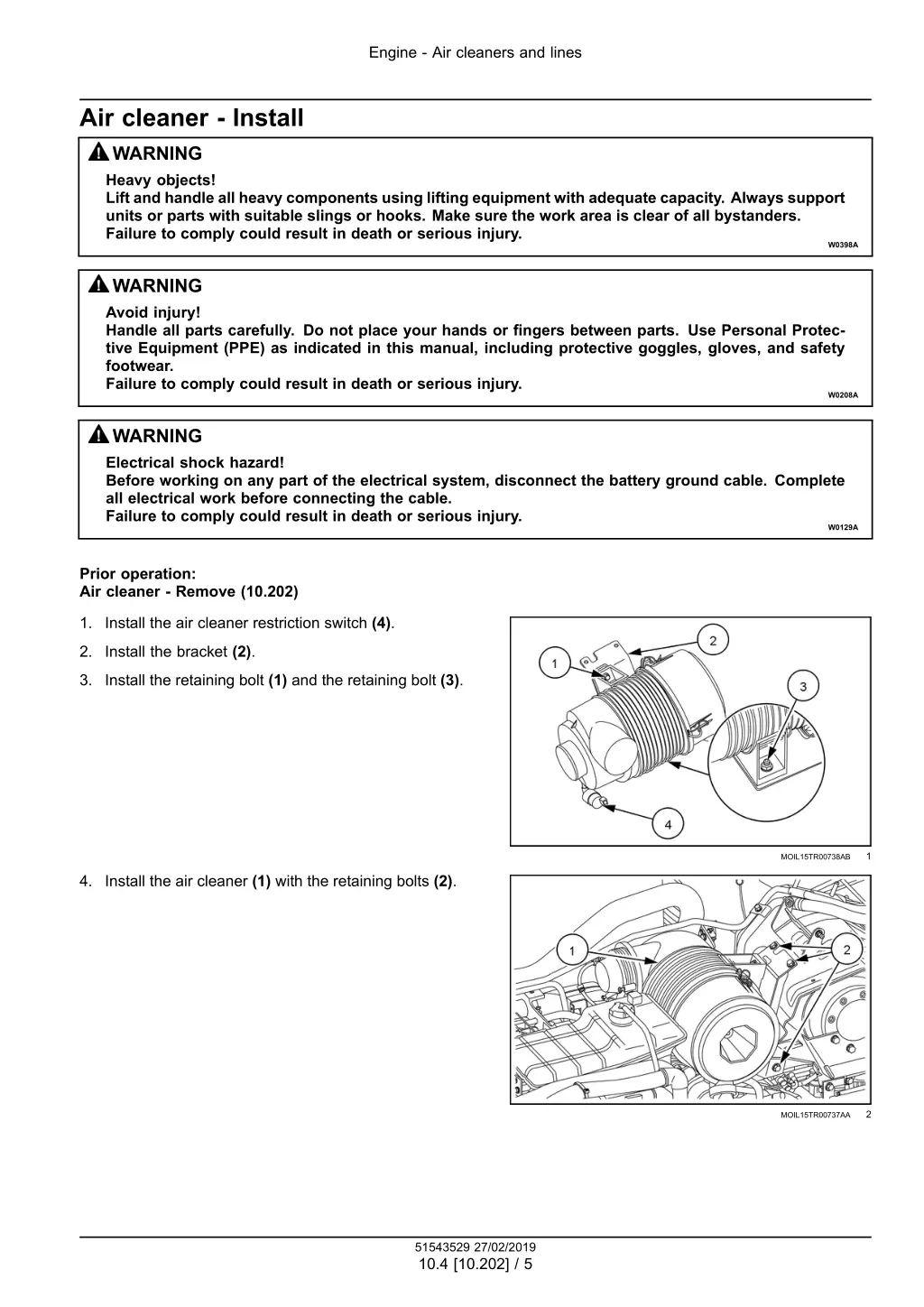 engine air cleaners and lines 2