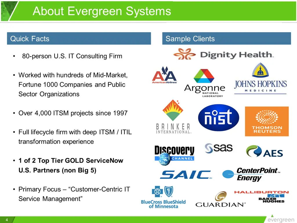 about evergreen systems