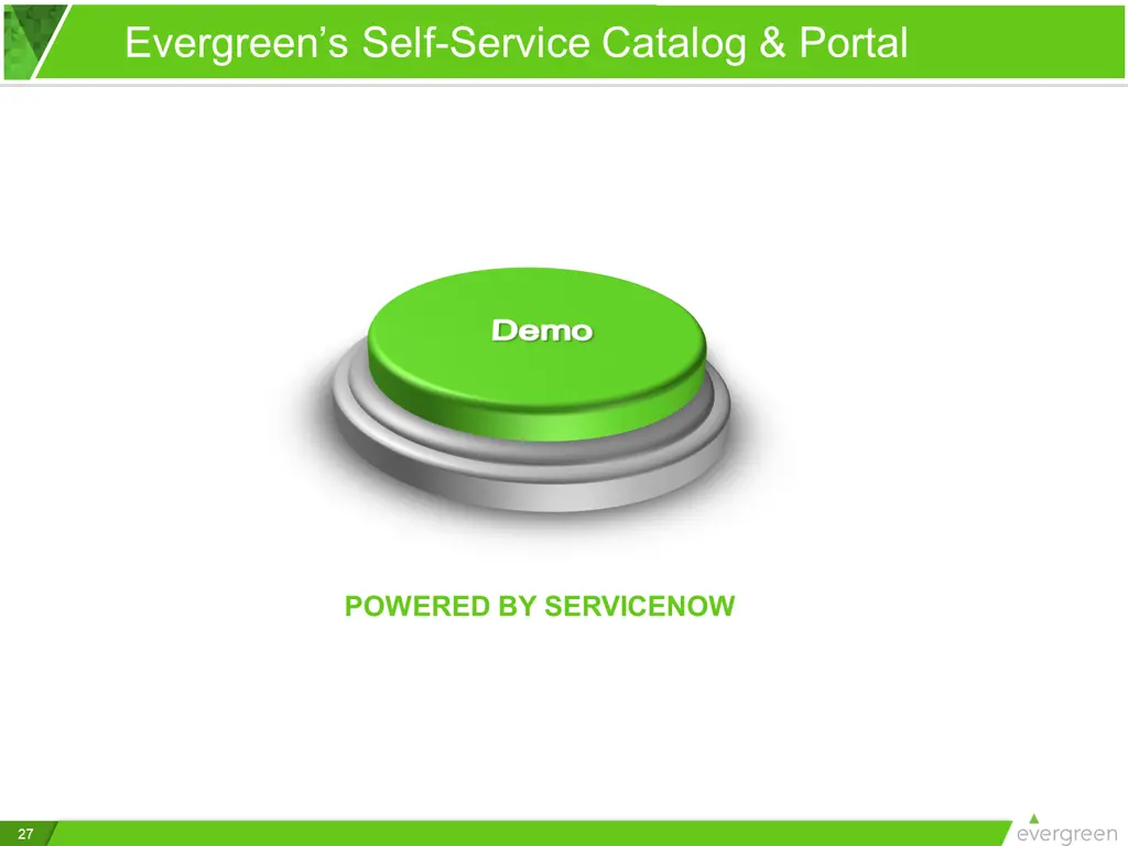 evergreen s self service catalog portal