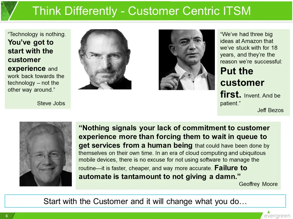 think differently customer centric itsm