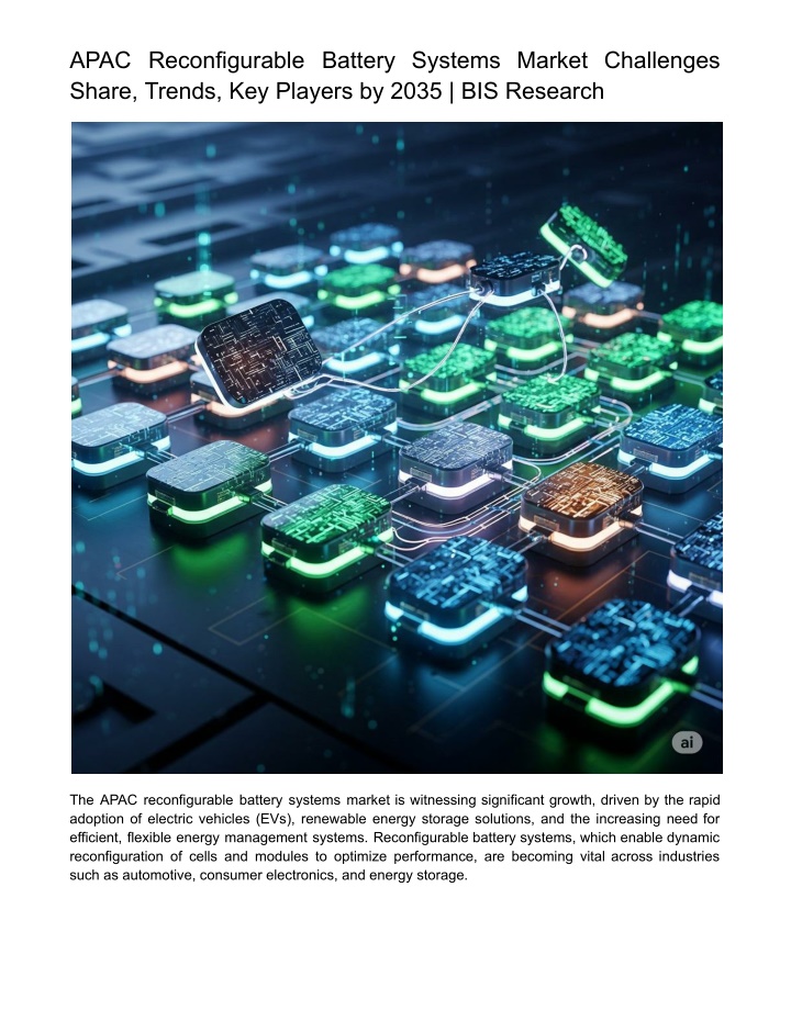 apac reconfigurable battery systems market