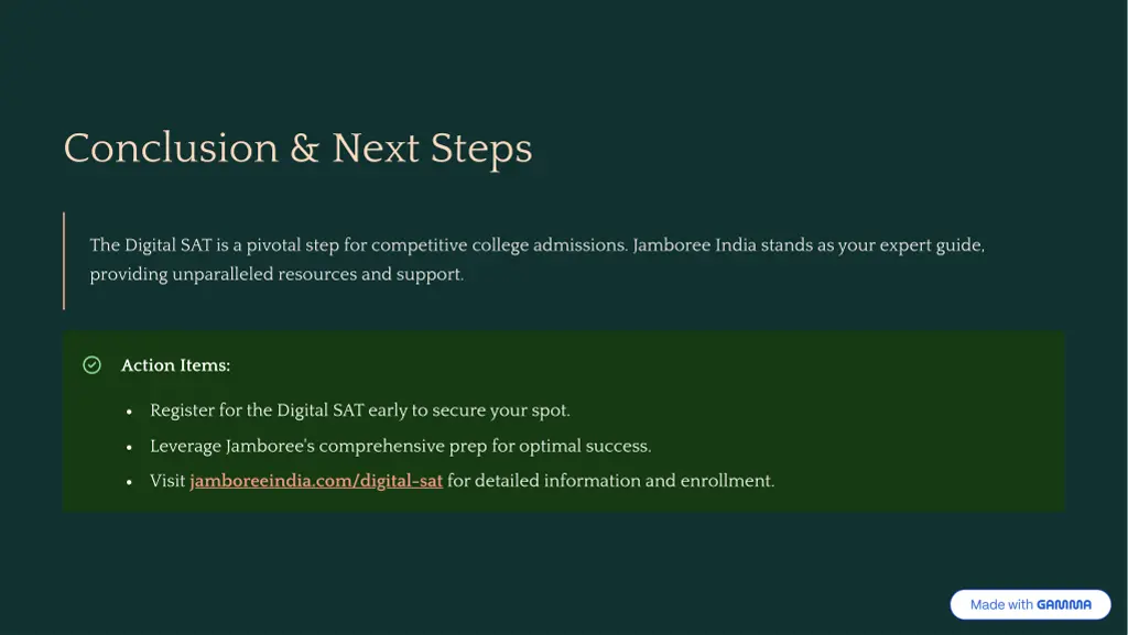 conclusion next steps