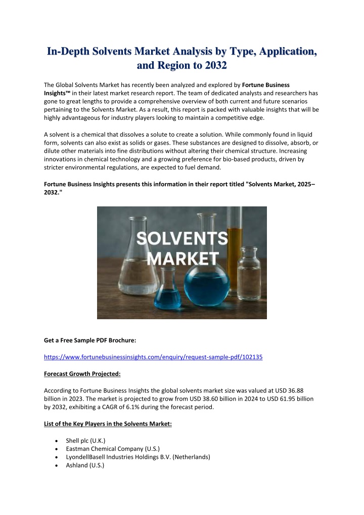 in depth solvents market analysis by type