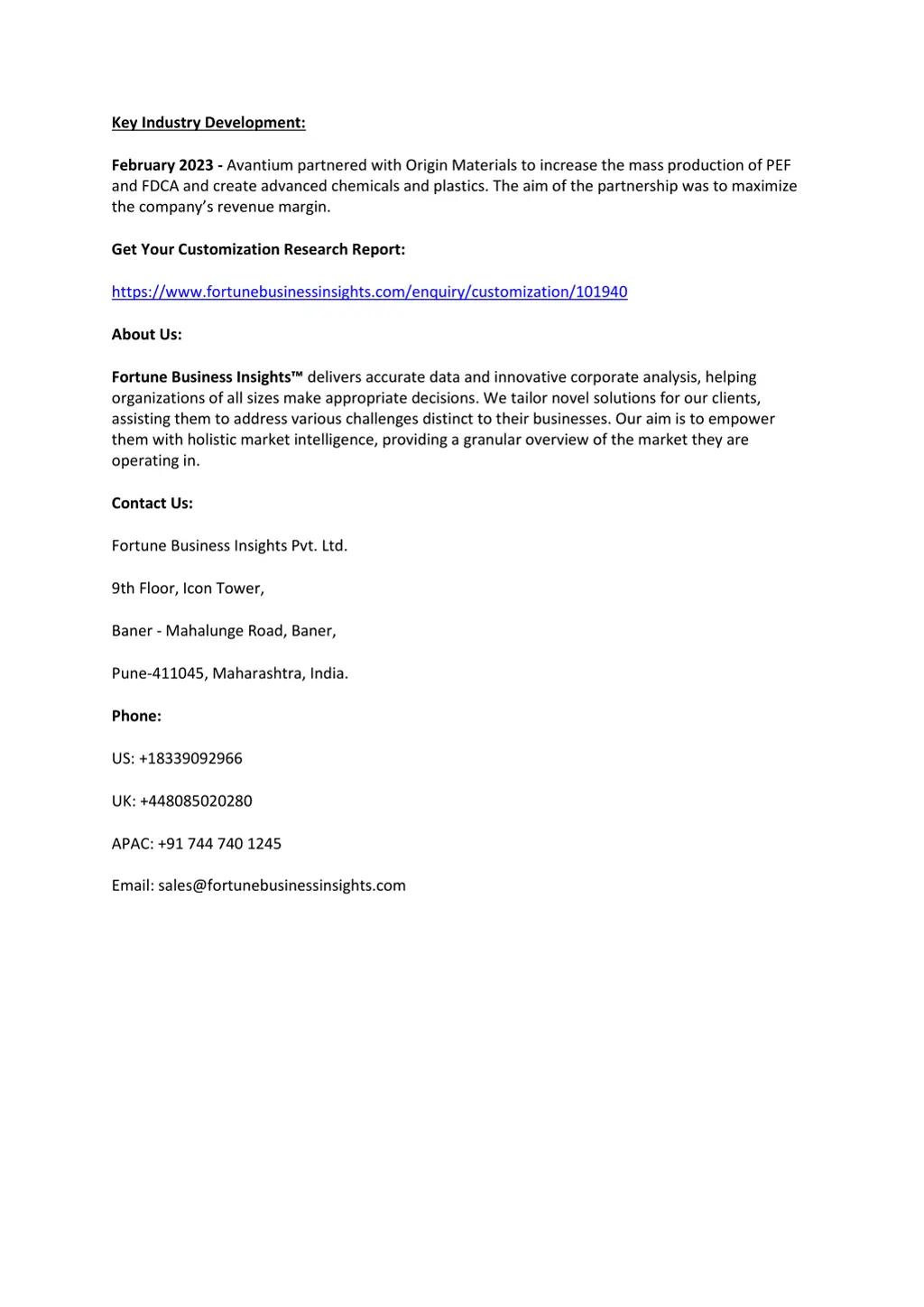 key industry development
