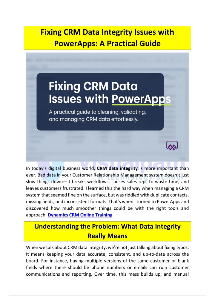 fixing crm data integrity issues with powerapps