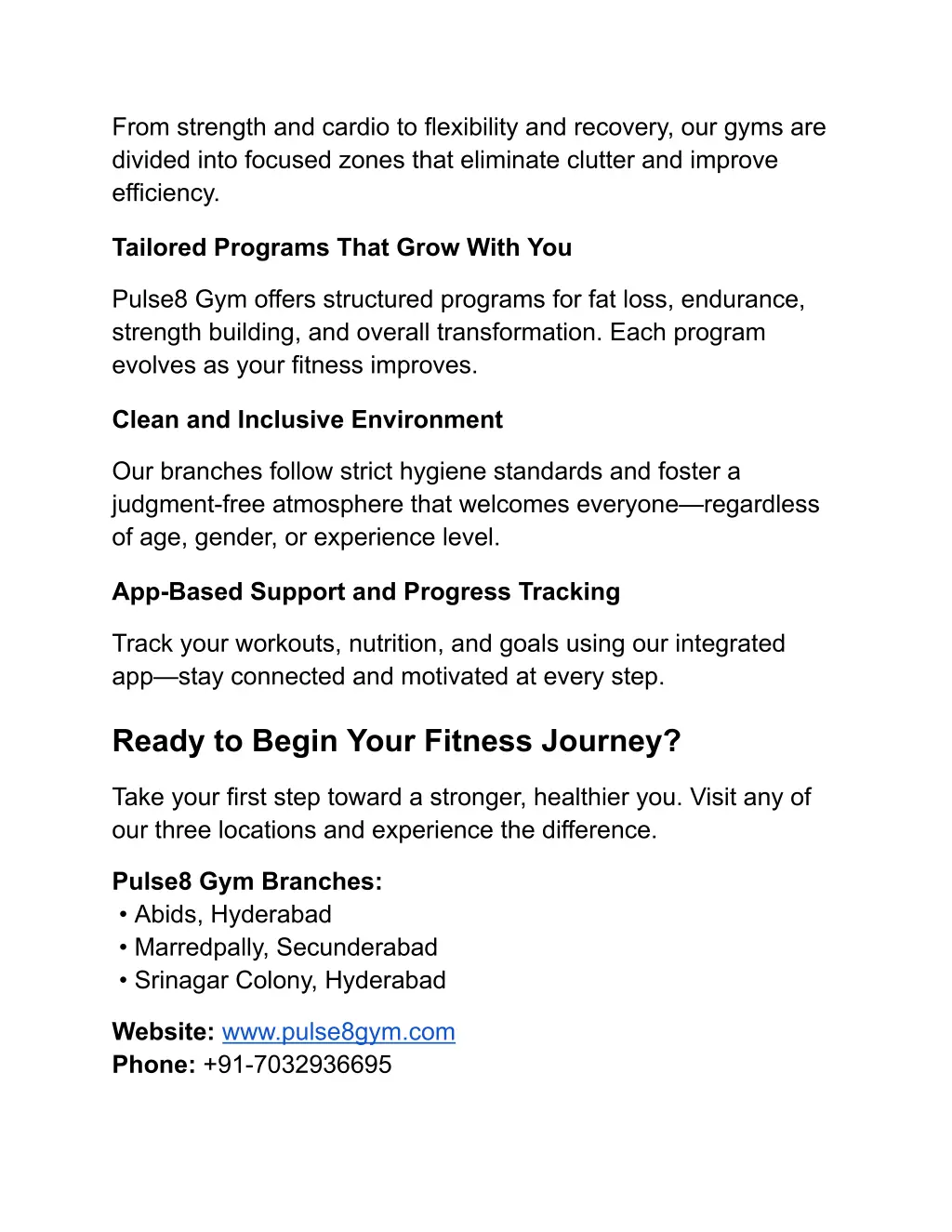 from strength and cardio to flexibility