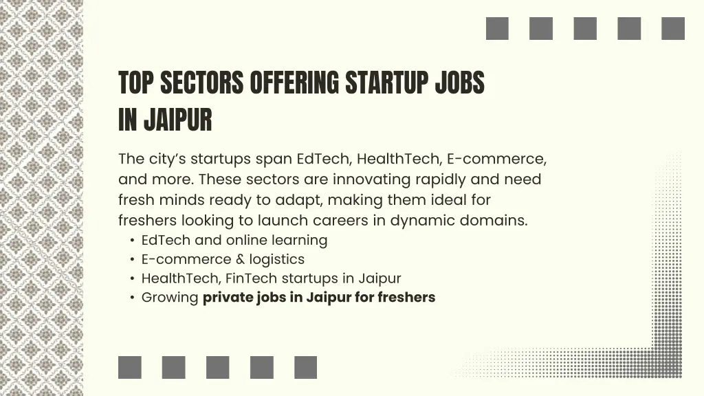 top sectors offering startup jobs in jaipur