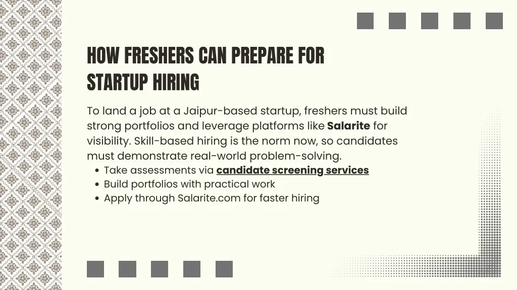 how freshers can prepare for startup hiring
