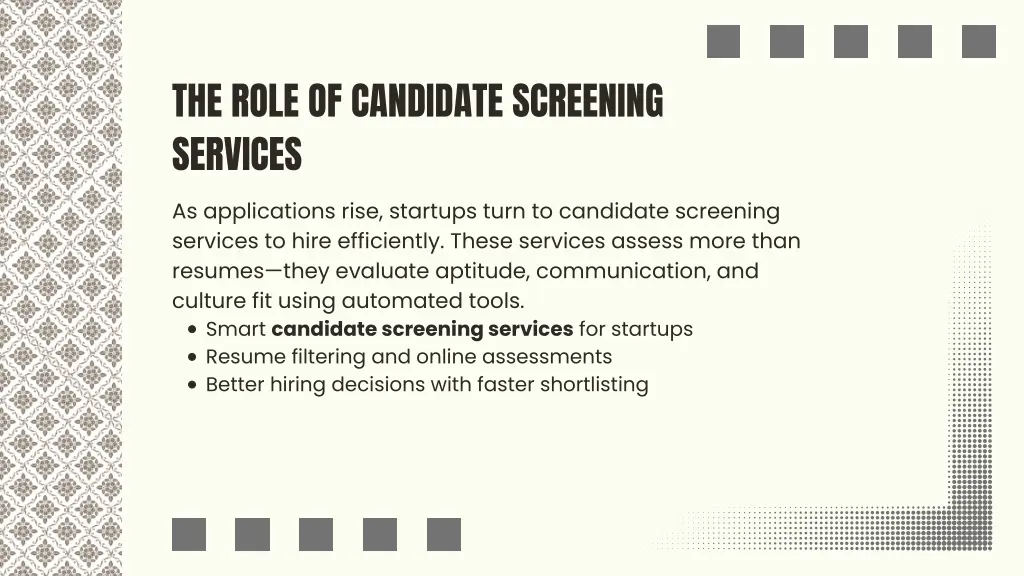 the role of candidate screening services