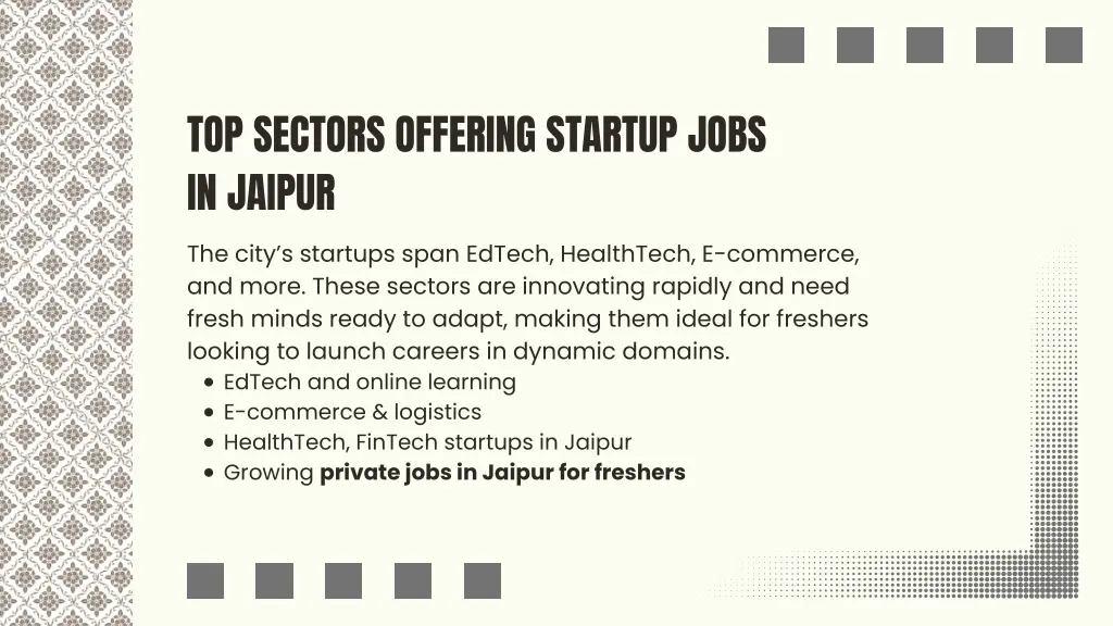 top sectors offering startup jobs in jaipur