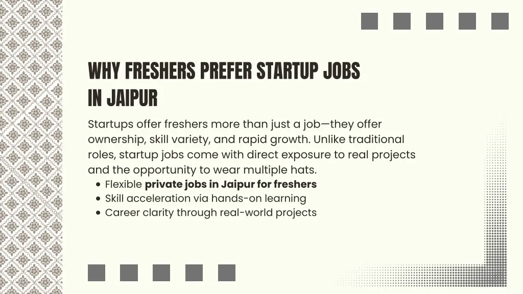 why freshers prefer startup jobs in jaipur