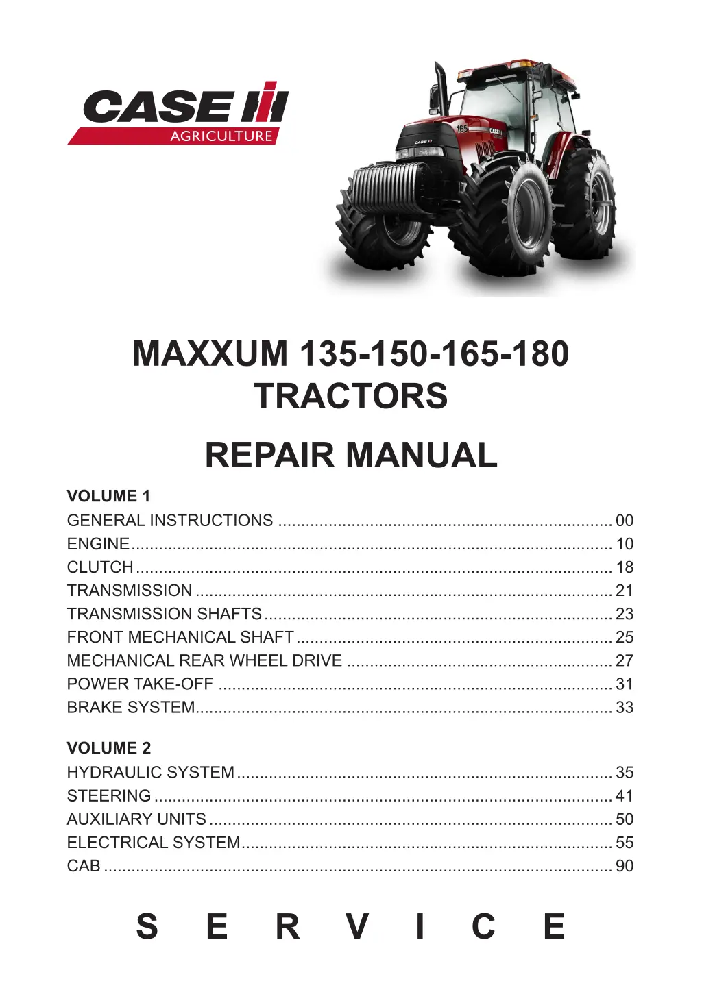 maxxum 135 150 165 180 tractors