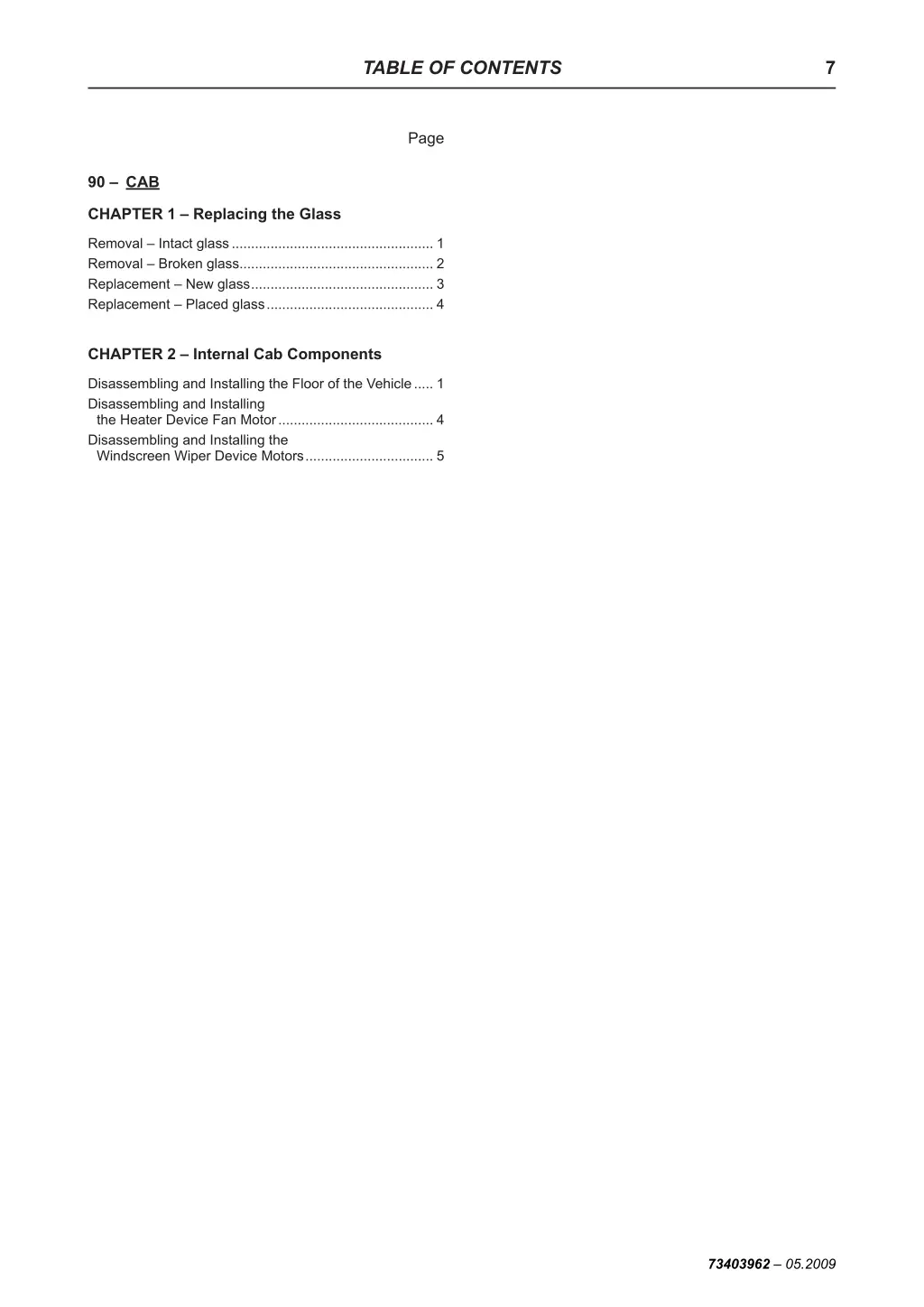 table of contents 2