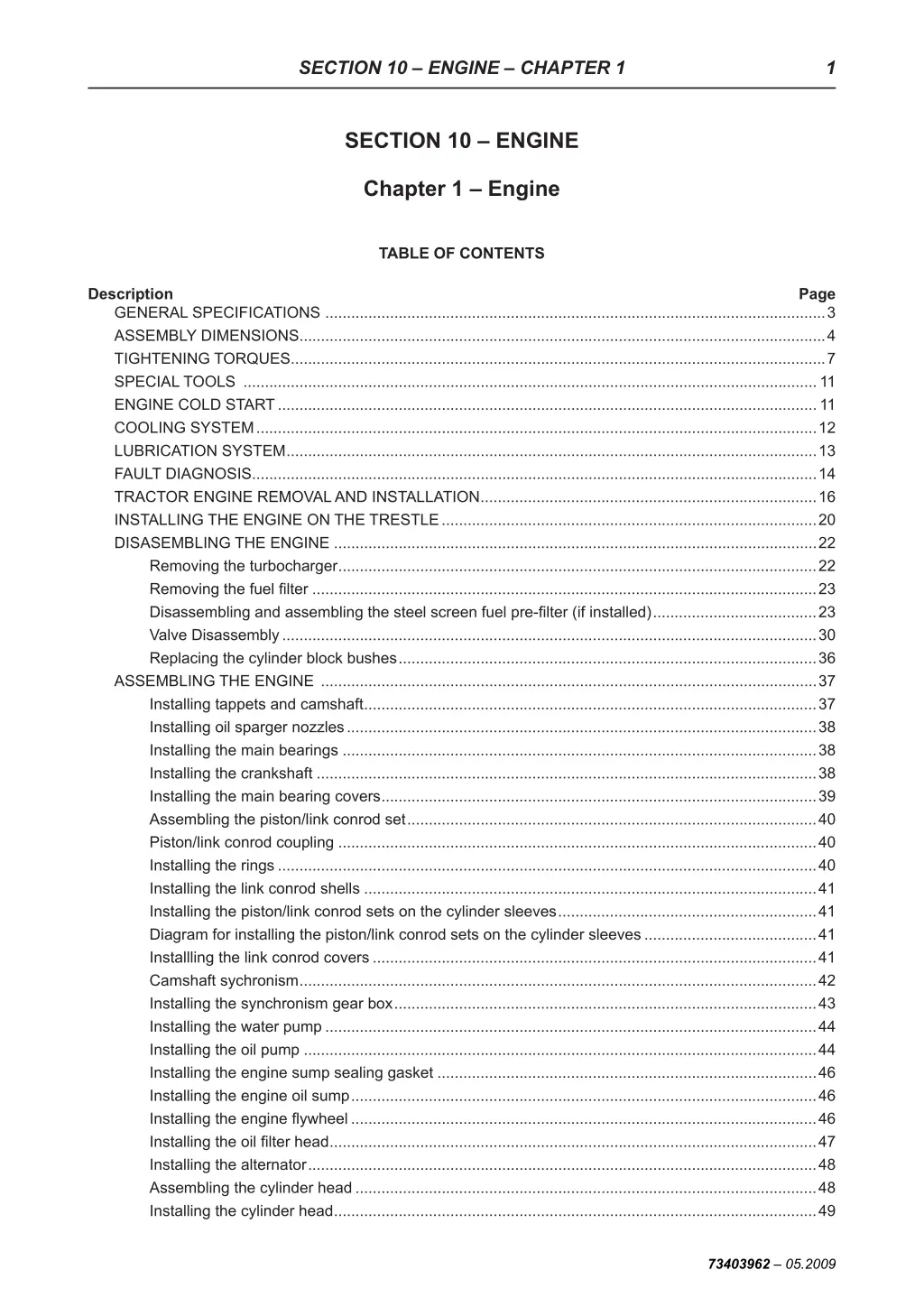 section 10 engine chapter 1