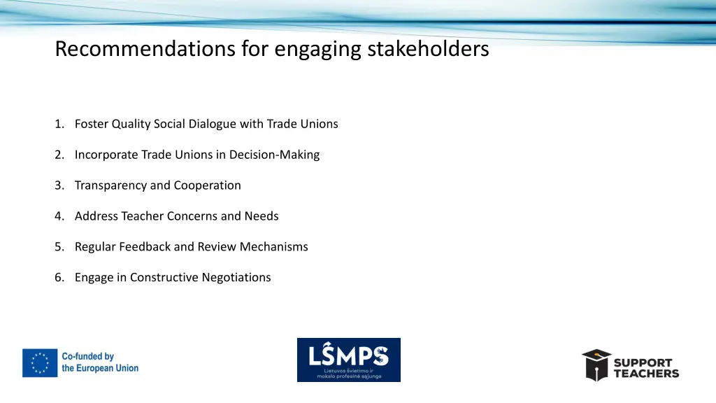 recommendations for engaging stakeholders