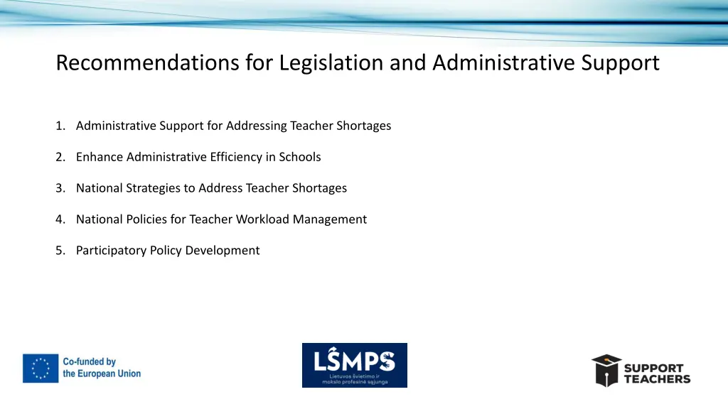 recommendations for legislation