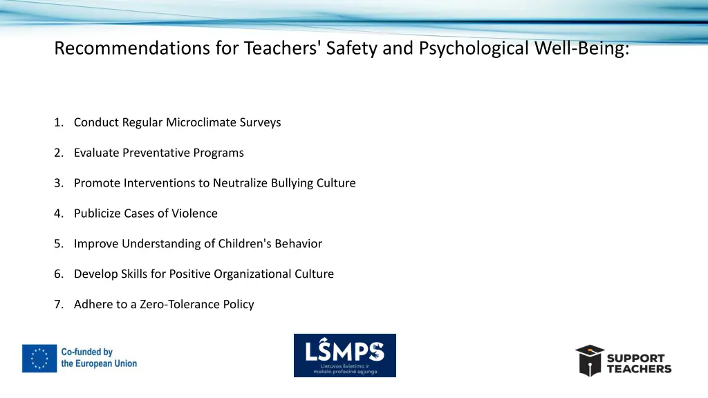 recommendations for teachers safety