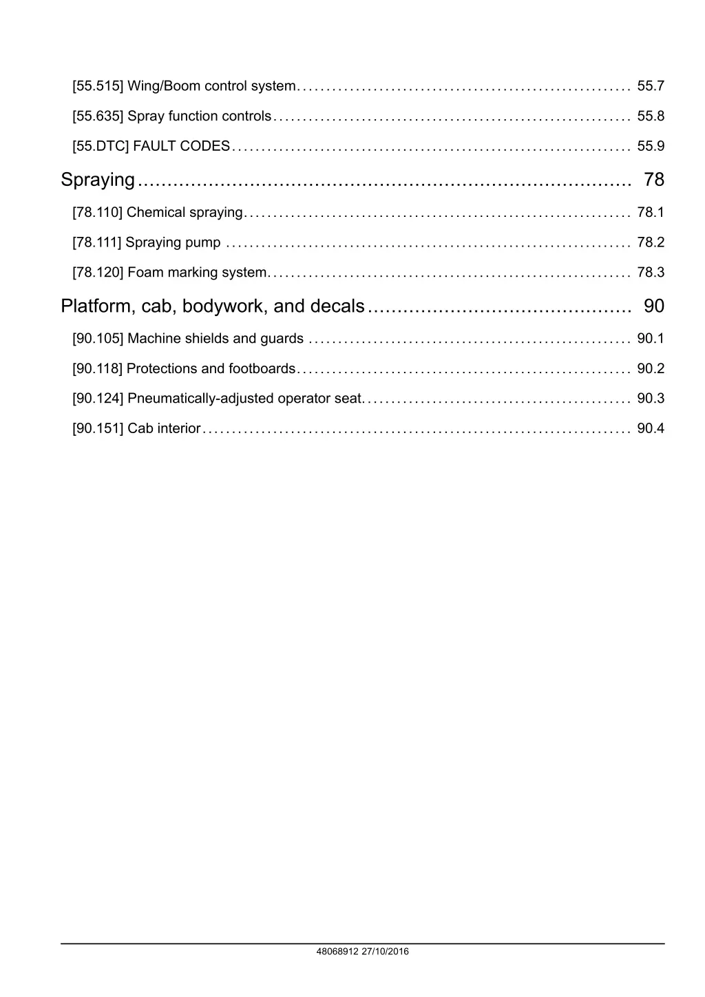 55 515 wing boom control system 55 7