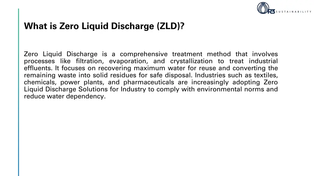 what is zero liquid discharge zld