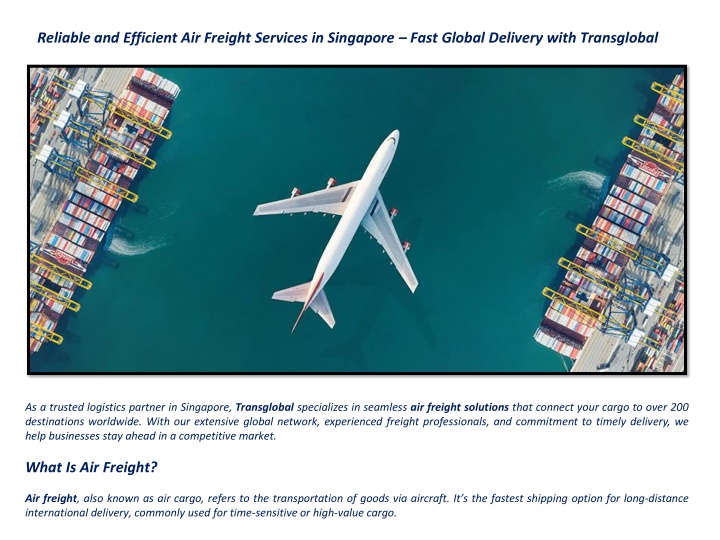 reliable and efficient air freight services