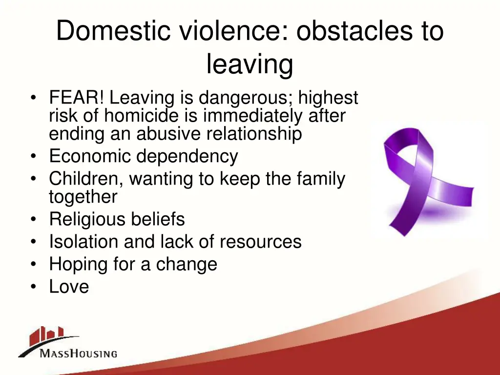 domestic violence obstacles to leaving fear