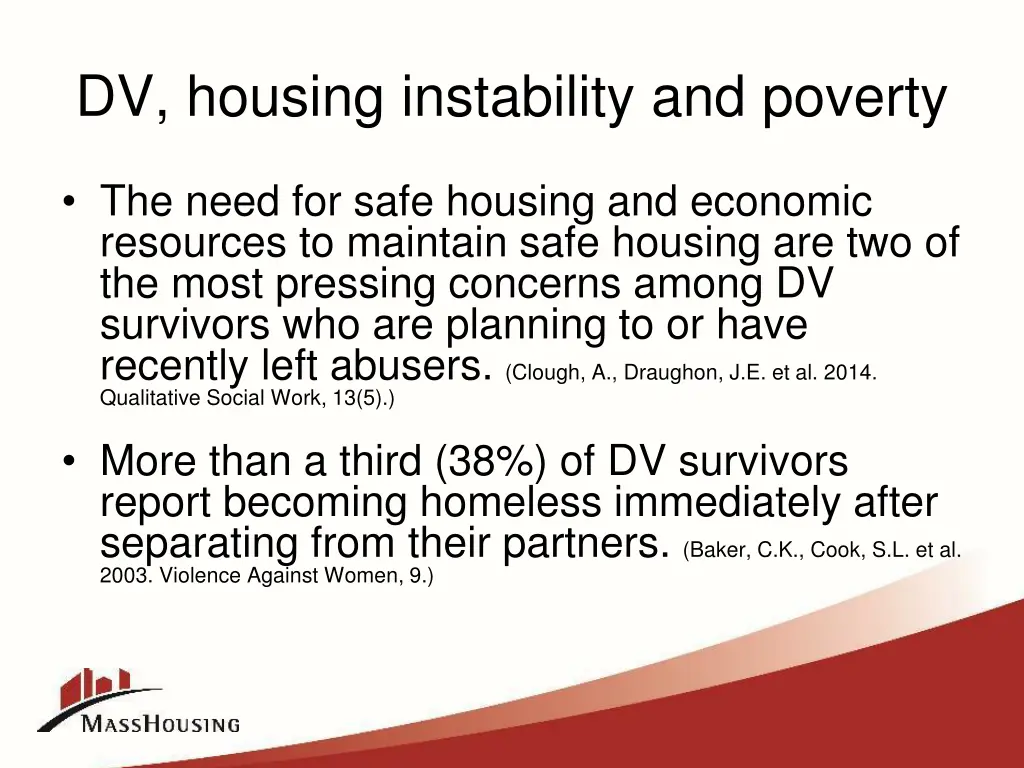 dv housing instability and poverty