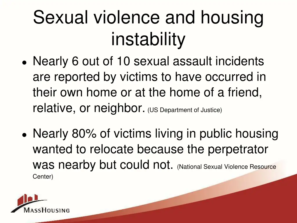 sexual violence and housing instability nearly