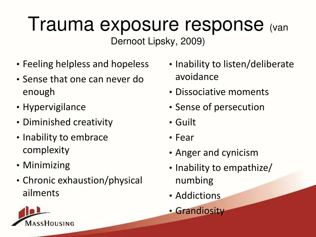 trauma exposure response van dernoot lipsky 2009