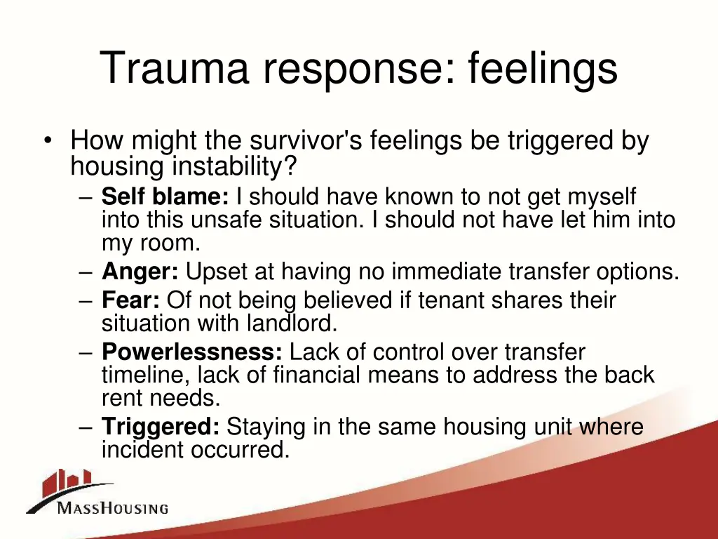 trauma response feelings