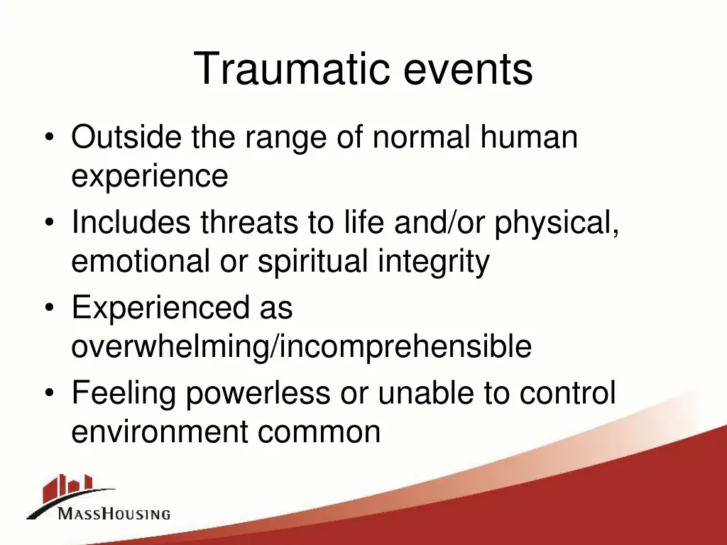 traumatic events