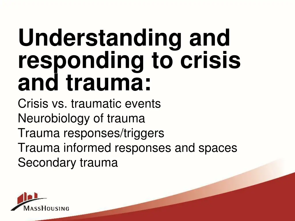 understanding and responding to crisis and trauma