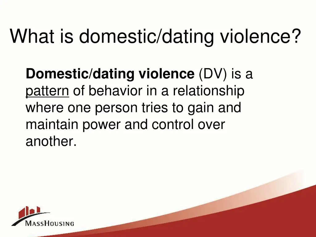 what is domestic dating violence