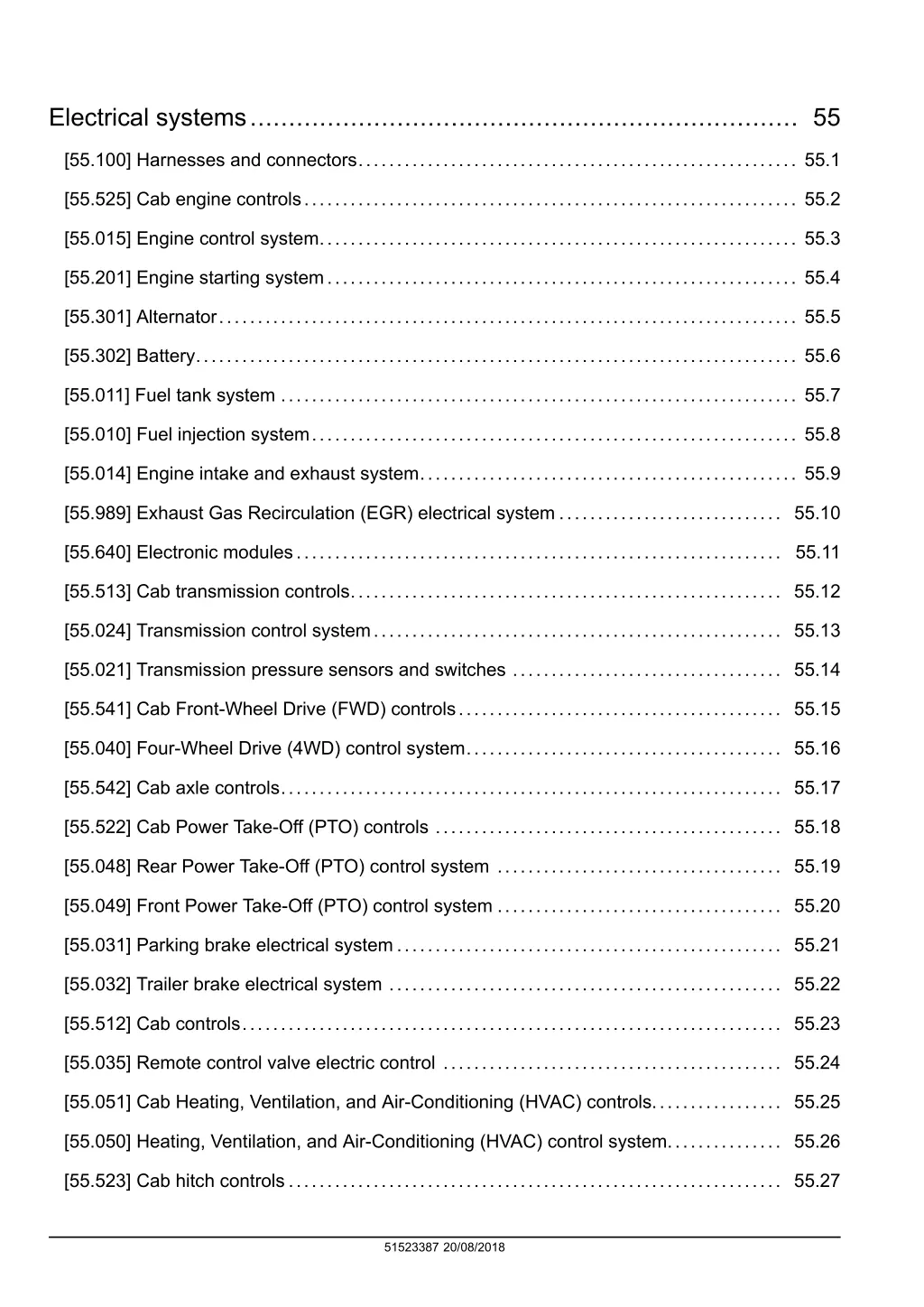 electrical systems 55
