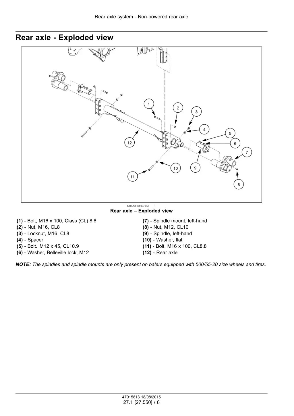 rear axle system non powered rear axle 3