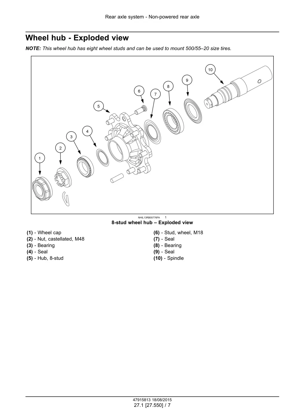 rear axle system non powered rear axle 4